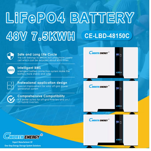 CWORTH 7.5KWH-48V LITHIUM IRON BATTERY