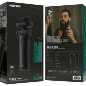 Green Lion Ultra Beard Pro Portable Beard Straightener – Black