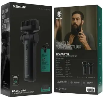 Green Lion Ultra Beard Pro Portable Beard Straightener – Black