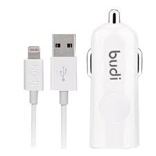 BUDI CAR CHARGER + LIGHTNING CONNECTOR CABLE M8J062L