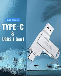 OSCOO 2-IN-1 FLASHDRIVE USB 3.1 GEN1 & TYPE C 64GB