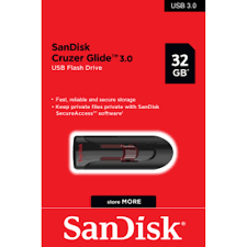 SANDISK CRUZER GLIDE 3.0 FLASH DRIVE 32GB