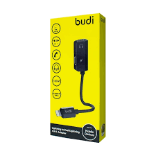 BUDI LIGHTNING TO DUAL LIGHTNING 4IN1 ADAPTER M8J139LL BLACK