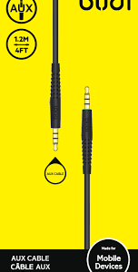 BUDI AUX CABLE M8J150X90 BLACK