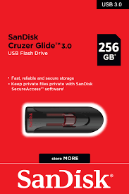 SANDISK CRUZER GLIDE 3.0 FLASH DRIVE 256GB