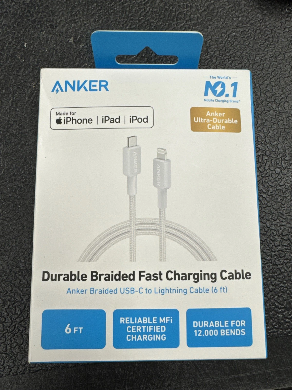 ANKER USB-C TO LIGHTENING CABLE 6FT 60W BRAIDED