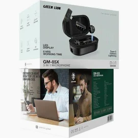 Green Lion GM-85X 3 In 1 Wireless Microphone – Black GNGM85XMICBK