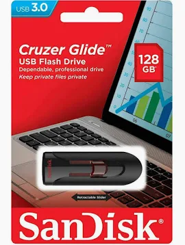 SANDISK CRUZER GLIDE 3.0 FLASH DRIVE 128GB
