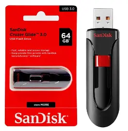 SANDISK CRUZER GLIDE 3.0 FLASH DRIVE 64GB