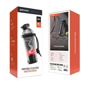 PORODO LIFESTYLE PROTEIN SHAKER 550ML 2000MAH – BLACK