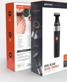 Porodo Lifestyle Rechargeable Dual- Blade Trimmer 600Mah- Black