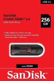 SANDISK CRUZER GLIDE 3.0 FLASH DRIVE 256GB