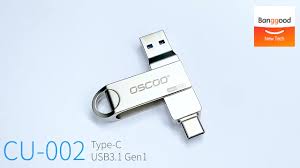 OSCOO 2-IN-1 FLASHDRIVE USB 3.1 GEN1 & TYPE C 32GB