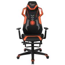Porodo Gaming Ergonomic RGB Gaming Chair With Molded Foam Seat & 2D Armrest – Black/ Orange