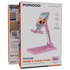 Porodo Desktop Phone & Tablet Stand Adjustable Telescopic Rod – Pink