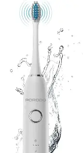 Porodo Lifestyle 1000Mah Ipx7 Electric Toothbrush With Manual Mode 110ml Water Tank Type-C – White