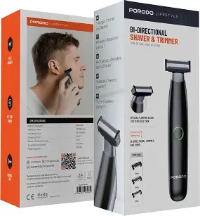 Porodo Ipx7 Fully Washable Sensitive Skin Shaver 600Mah – Black