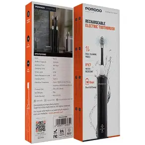 Porodo Lifestyle Ipx7 Waterproof Electric Tooth Brush – Black
