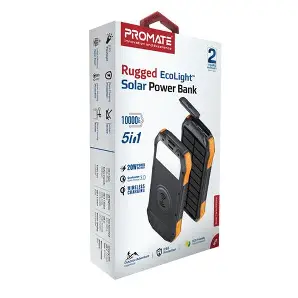 PROMATE 5 IN 1 ECOLIGHT SOLAR POWERBANK