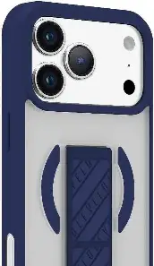 Levelo Morphix Silicone Case With Leather Grip For IPhone 17 Pro – Dark Blue