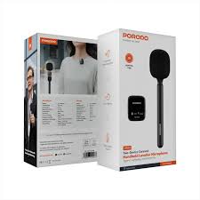 Porodo 2.4GHz Bt Microphone With Transmitter & Receiver Noise Reduction 400mAh – Black