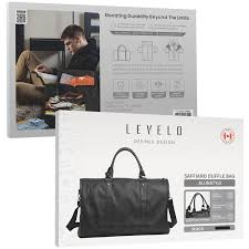 LEVELO ALL IN STYLE SAFFIANO LEATHER TRAVEL DUFFLE BAG – BLACK LVLASSLTDBBK