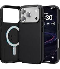 Levelo Morphix Vallo PU Leather Grip Case For IPhone 17 Pro Max – Charcoal Storm