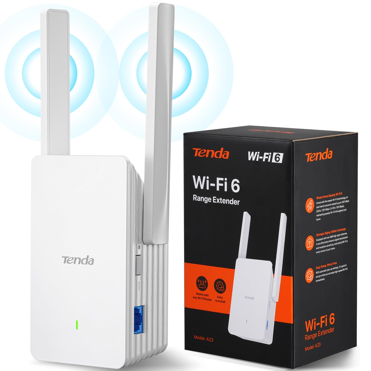 Tenda AX1500 Dual-band Wi-Fi 6 Range Extender