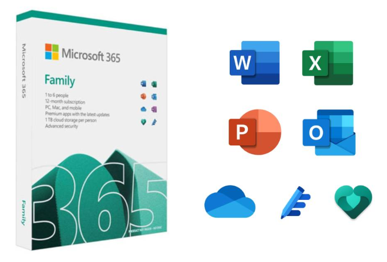 MICROSOFT 365 FAMILY, 1 YEAR, GLOBAL