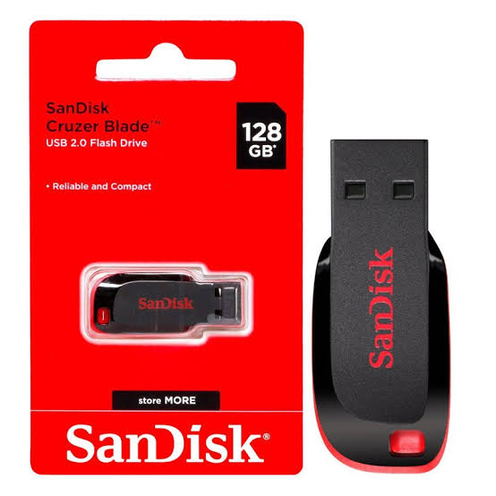 SANDISK CRUZER BLADE  128GB FLASH DRIVE